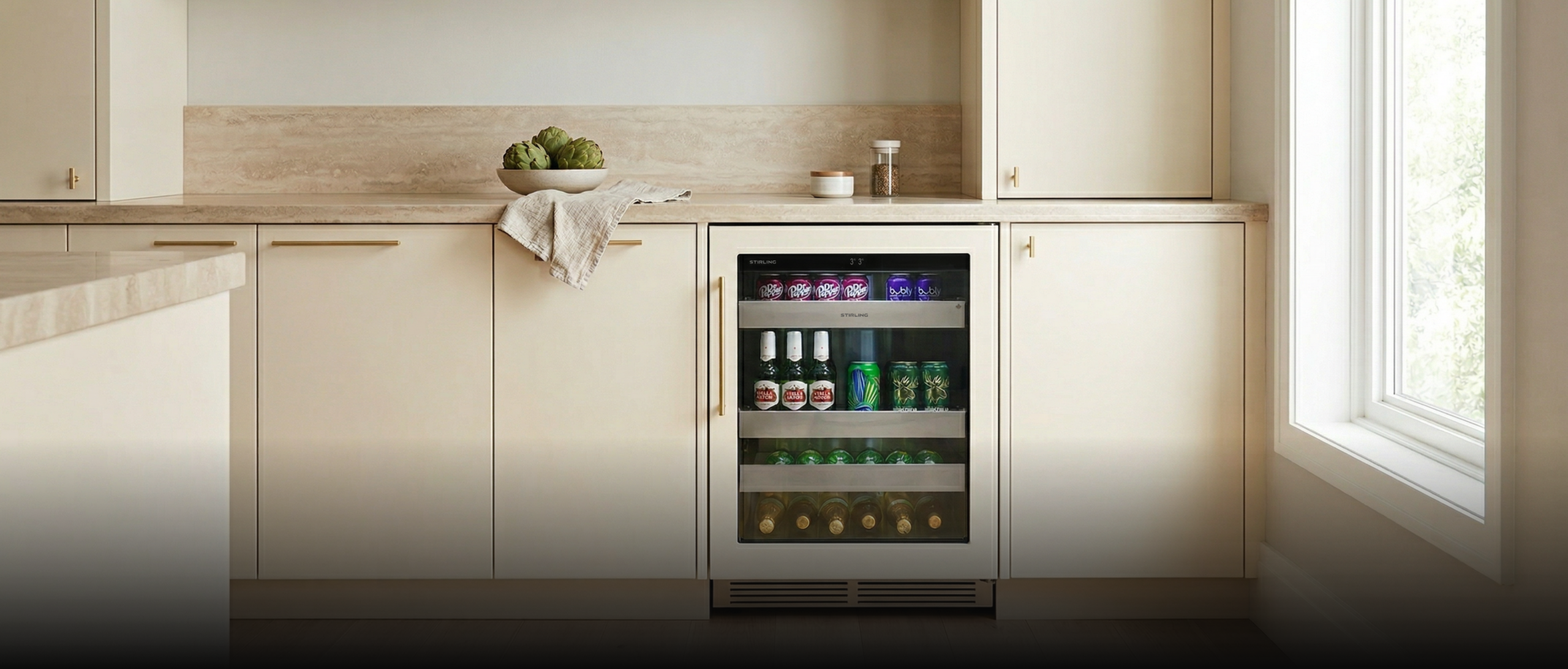 STIRLING made in Canada panel ready undercounter wine and beverage cooler